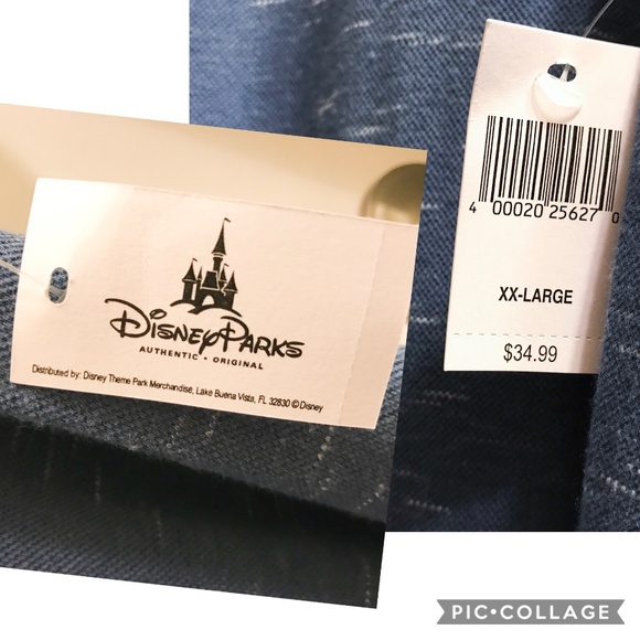 Mickey Mouse D Polo Shirt Disney Parks Denim Blue Womens Size 2X XXL Soft - Picture 8 of 10